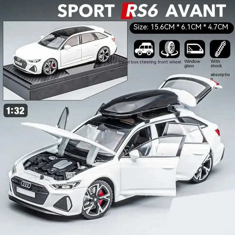 Audi RS6 1:32 – Metalowy Model Samochodu Black Edition Realistyczna Zabawka Kolekcjonerska - Biały