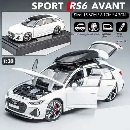 Audi RS6 1:32 – Metalowy Model Samochodu Black Edition Realistyczna Zabawka Kolekcjonerska - Biały