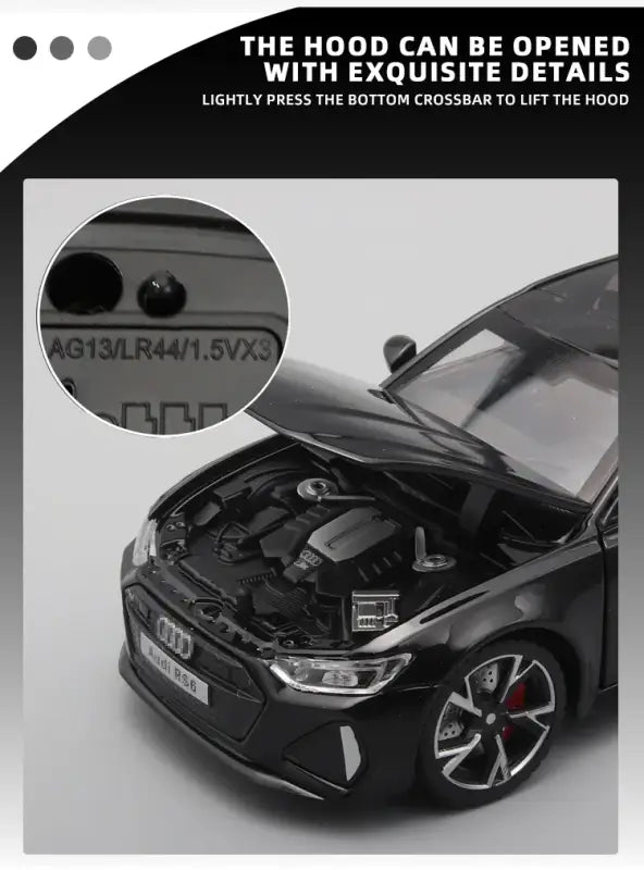 Audi RS6 1:32 – Metalowy Model Samochodu Black Edition Realistyczna Zabawka Kolekcjonerska