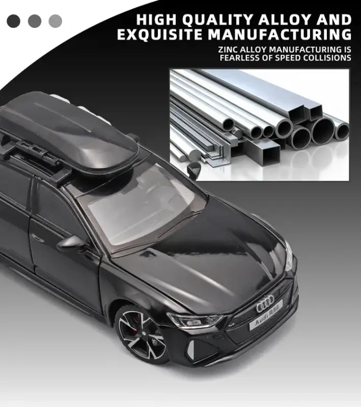 Audi RS6 1:32 – Metalowy Model Samochodu Black Edition Realistyczna Zabawka Kolekcjonerska