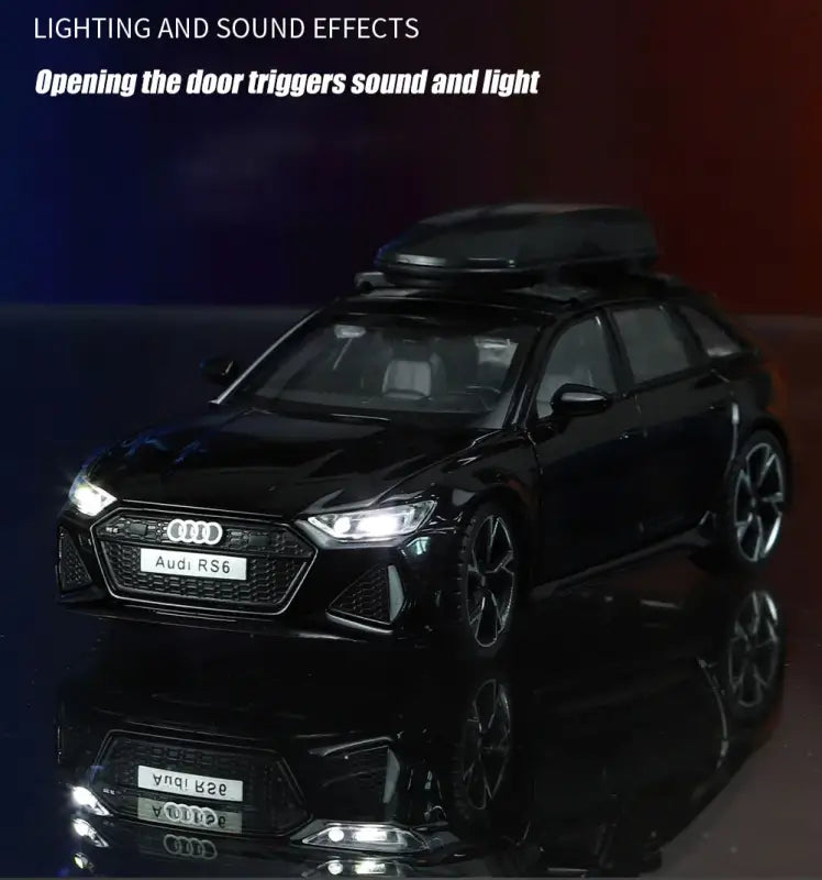 Audi RS6 1/32 – Metalowy Model Samochodu z Otwieranymi Drzwiami Efektami Dźwiękowymi i Świetlnymi Zabawka