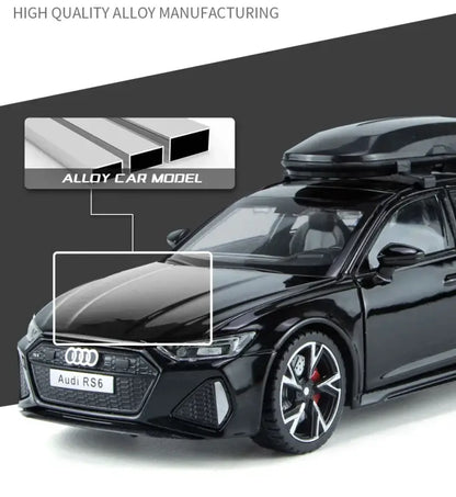 Audi RS6 1/32 – Metalowy Model Samochodu z Otwieranymi Drzwiami Efektami Dźwiękowymi i Świetlnymi Zabawka