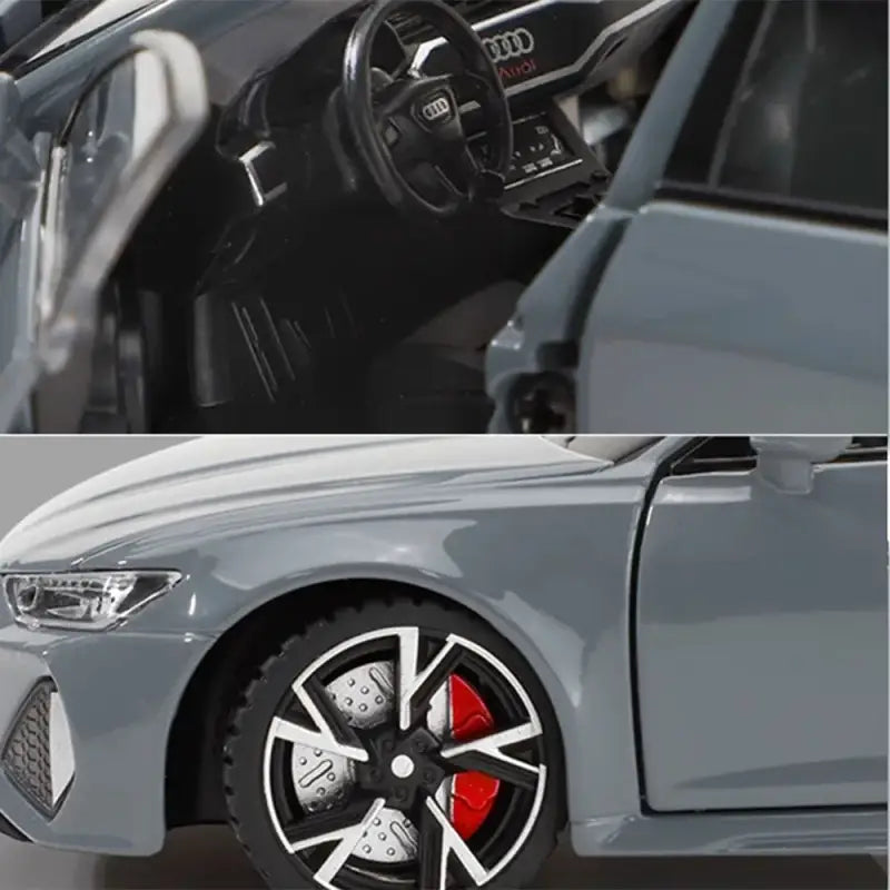 Audi RS6 1/32 – Metalowy Model Samochodu z Otwieranymi Drzwiami Efektami Dźwiękowymi i Świetlnymi Zabawka