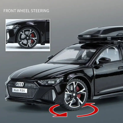 Audi RS6 1/32 – Metalowy Model Samochodu z Otwieranymi Drzwiami Efektami Dźwiękowymi i Świetlnymi Zabawka