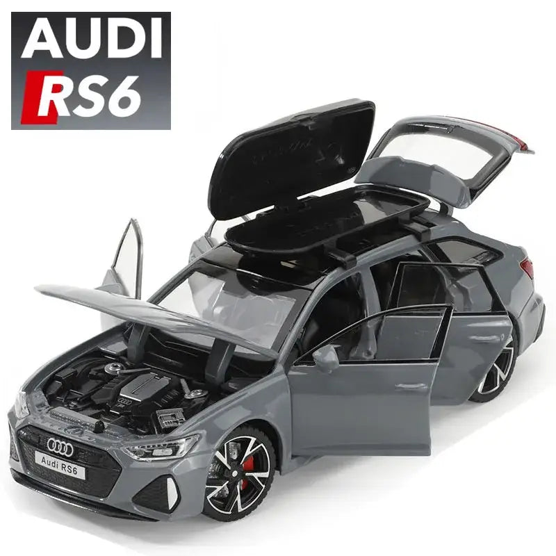 Audi RS6 1/32 – Metalowy Model Samochodu z Otwieranymi Drzwiami Efektami Dźwiękowymi i Świetlnymi Zabawka