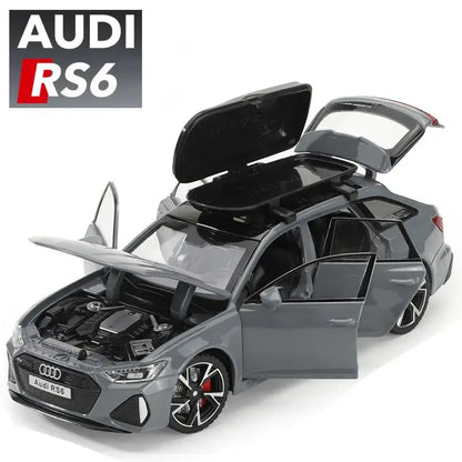 Audi RS6 1/32 – Metalowy Model Samochodu z Otwieranymi Drzwiami Efektami Dźwiękowymi i Świetlnymi Zabawka