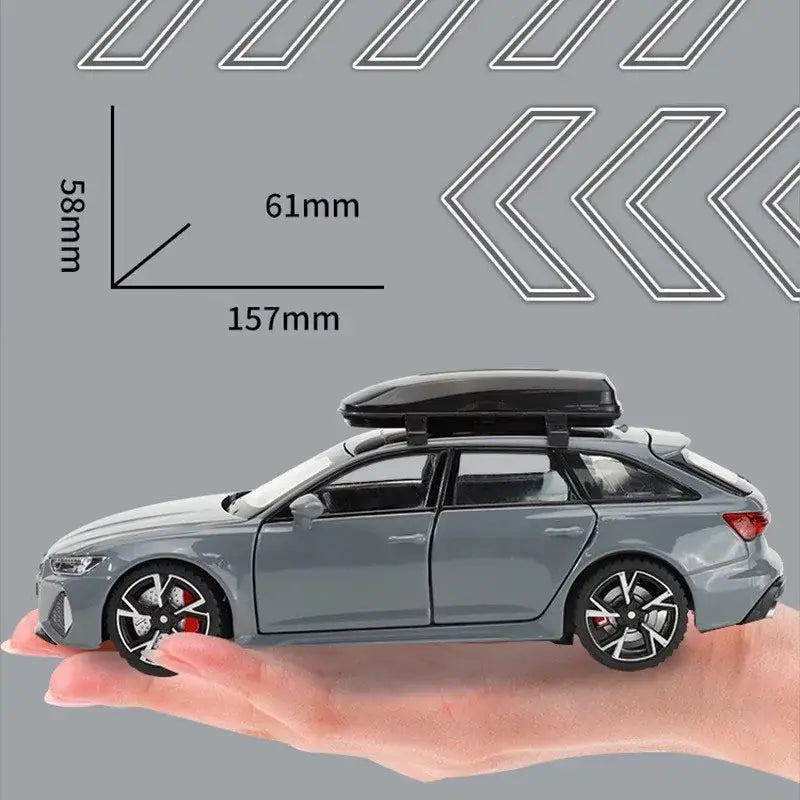 Audi RS6 1/32 – Metalowy Model Samochodu z Otwieranymi Drzwiami Efektami Dźwiękowymi i Świetlnymi Zabawka