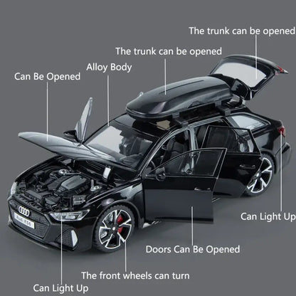 Audi RS6 1:32 – Metalowy Model Samochodu z Otwieranymi Drzwiami i Efektami Dźwiękowymi Idealny Prezent dla Chłopców