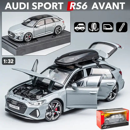 Audi RS6 1:32 – Metalowy Model Samochodu z Otwieranymi Drzwiami i Efektami Dźwiękowymi Idealny Prezent dla Chłopców