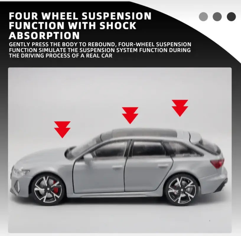 Audi RS6 1:32 – Metalowy Model Samochodu Black Edition Realistyczna Zabawka Kolekcjonerska