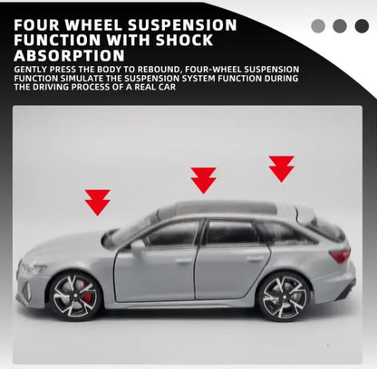 Audi RS6 1:32 – Metalowy Model Samochodu Black Edition Realistyczna Zabawka Kolekcjonerska