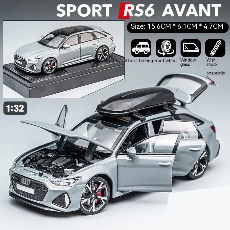 Audi RS6 1:32 – Metalowy Model Samochodu Black Edition Realistyczna Zabawka Kolekcjonerska - Szary