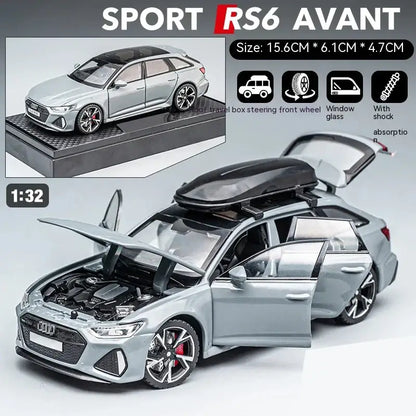 Audi RS6 1:32 – Metalowy Model Samochodu Black Edition Realistyczna Zabawka Kolekcjonerska - Szary