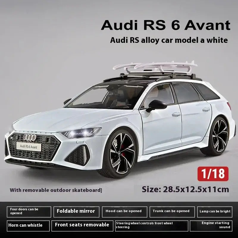 Audi RS6 Avant 1:18 – Metalowy Model Samochodu i Dekoracja - Biały bez pudełka