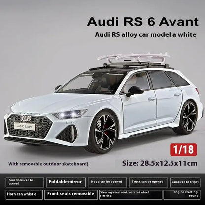 Audi RS6 Avant 1:18 – Metalowy Model Samochodu i Dekoracja - Biały bez pudełka
