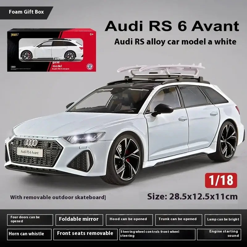 Audi RS6 Avant 1:18 – Metalowy Model Samochodu i Dekoracja - Biały z pudełkiem