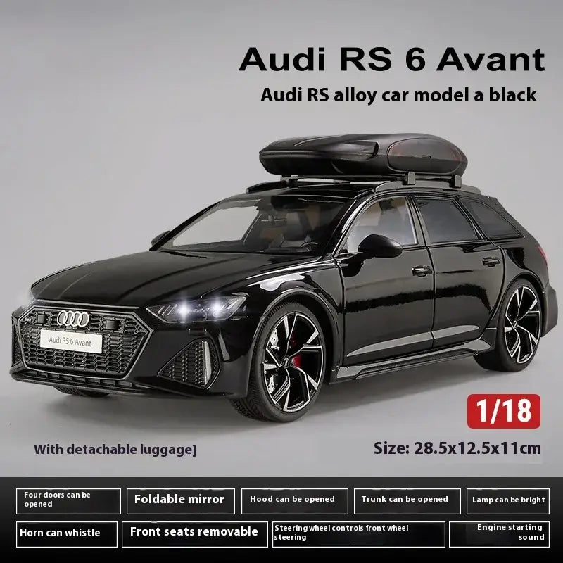 Audi RS6 Avant 1:18 – Metalowy Model Samochodu i Dekoracja - Czarny bez pudełka