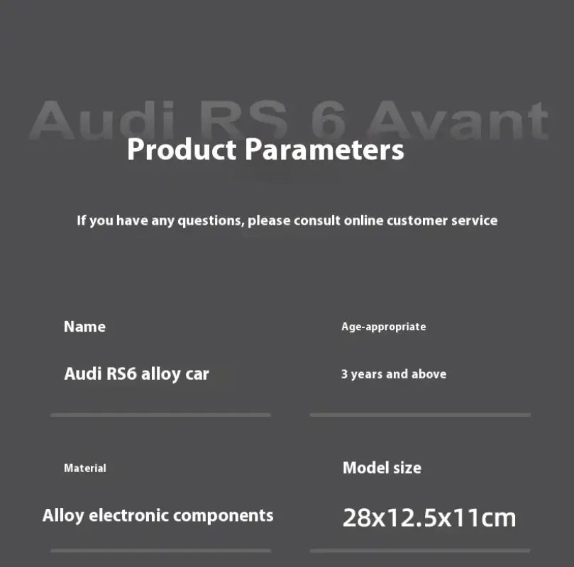 Audi RS6 Avant 1:18 – Metalowy Model Samochodu i Dekoracja