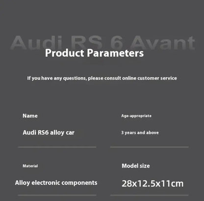 Audi RS6 Avant 1:18 – Metalowy Model Samochodu i Dekoracja
