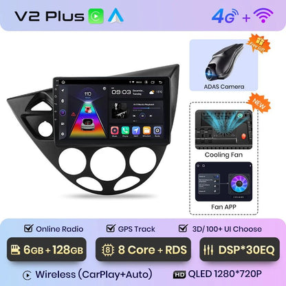 Bezprzewodowy CarPlay Android Auto Radio Samochodowe do Ford Fiesta 1995 - 2001 Focus Mk1 1998 - 2004 Inteligentne Systemy Samochodowe Autoradio - Multigenus