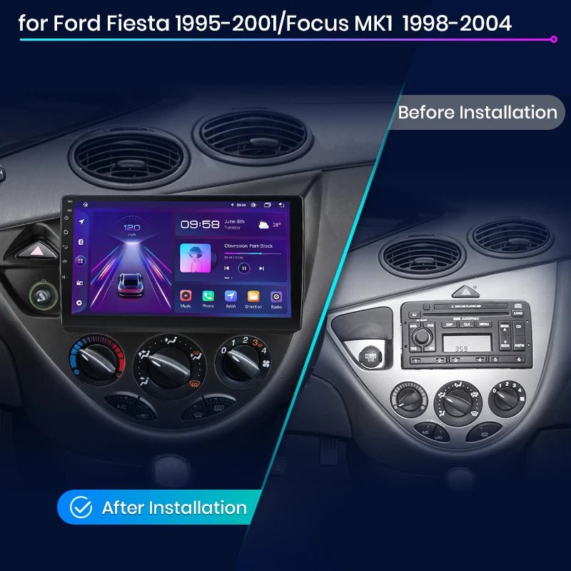 Bezprzewodowy CarPlay Android Auto Radio Samochodowe do Ford Fiesta 1995 - 2001 Focus Mk1 1998 - 2004 Inteligentne Systemy Samochodowe Autoradio - Multigenus