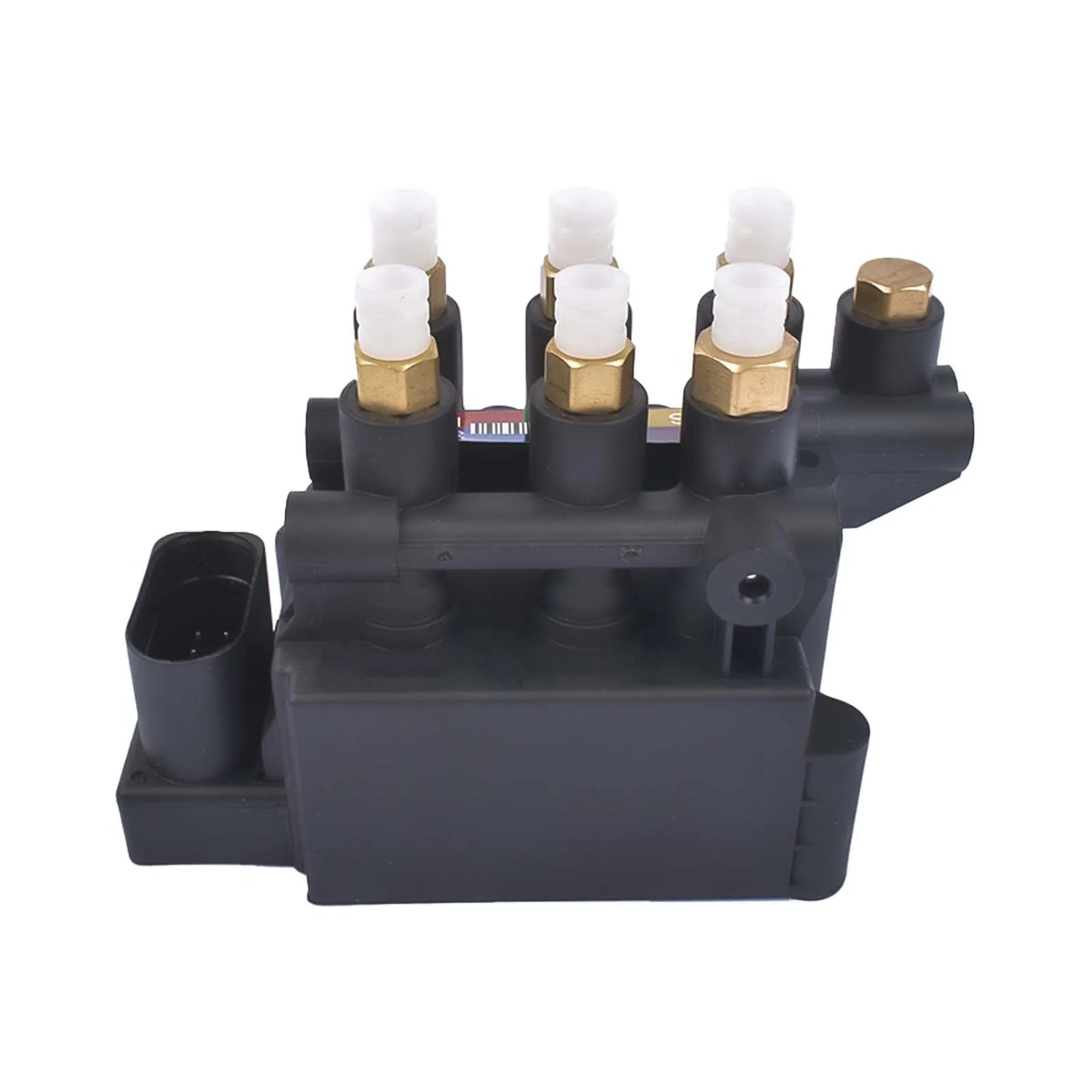 Czarny plastikowy solenoidowy zawieszenia powietrznego ap03 z sześcioma złotymi nakrętkami dla bmw serii 7 g11 g12