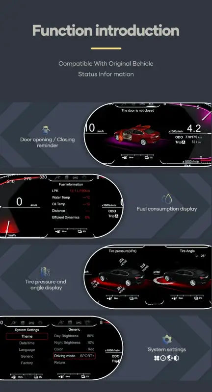 BMW 1 Series – Cyfrowa Deska Rozdzielcza LCD E81 E82 E87 E88 2006-2015 Panel Instrumentów