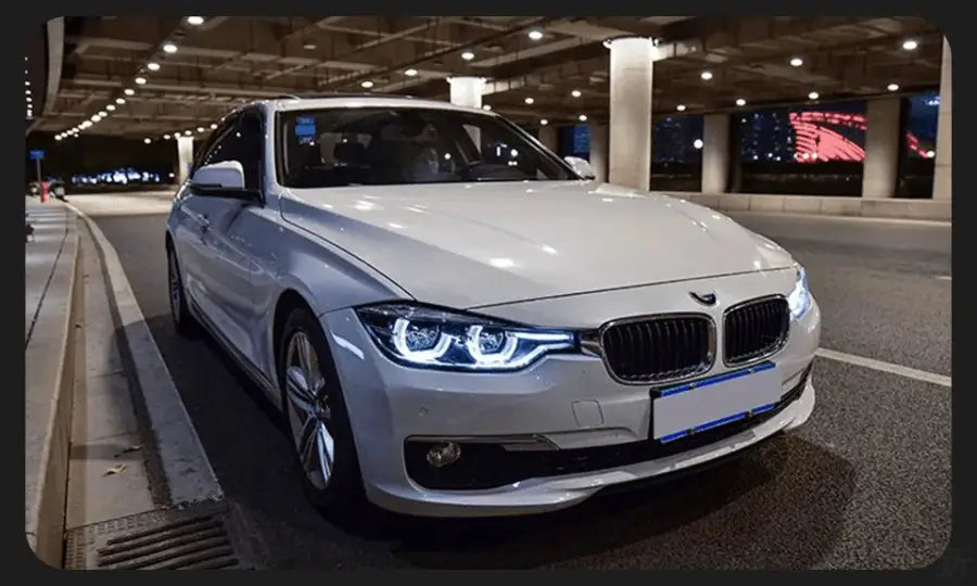 Lampy przednie do stylizacji samochodu dla BMW F30 F35 2013 - 2015 Reflektory LED DRL Oczko anielskie - Multigenus