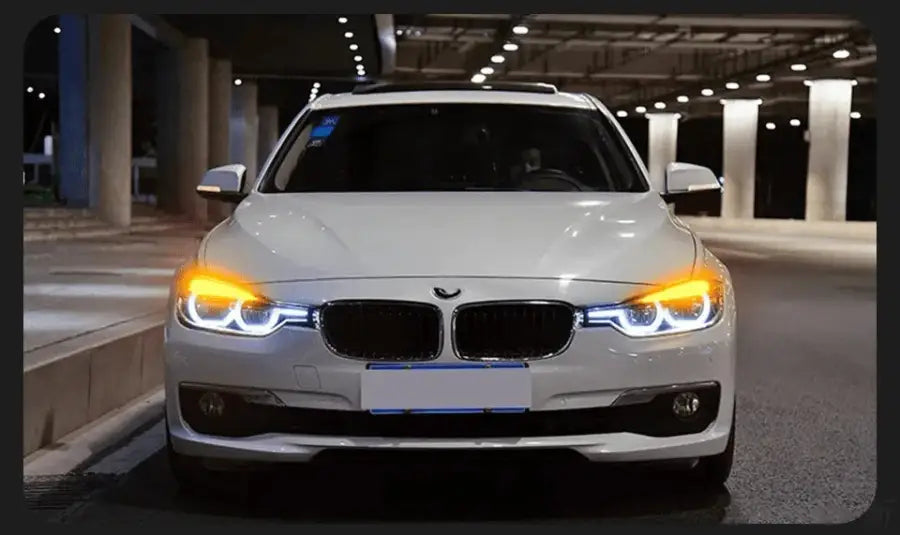 Lampy przednie do stylizacji samochodu dla BMW F30 F35 2013 - 2015 Reflektory LED DRL Oczko anielskie - Multigenus