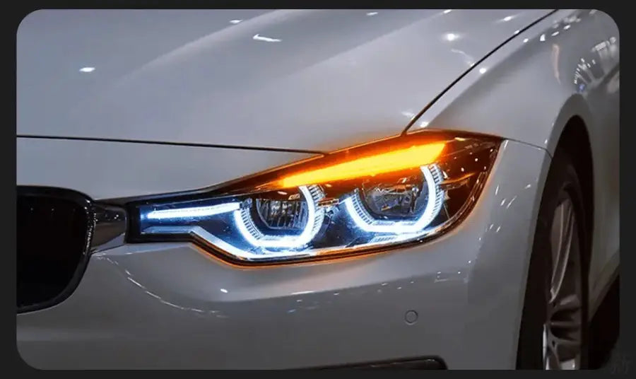 Lampy przednie do stylizacji samochodu dla BMW F30 F35 2013 - 2015 Reflektory LED DRL Oczko anielskie - Multigenus