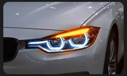 Lampy przednie do stylizacji samochodu dla BMW F30 F35 2013 - 2015 Reflektory LED DRL Oczko anielskie - Multigenus