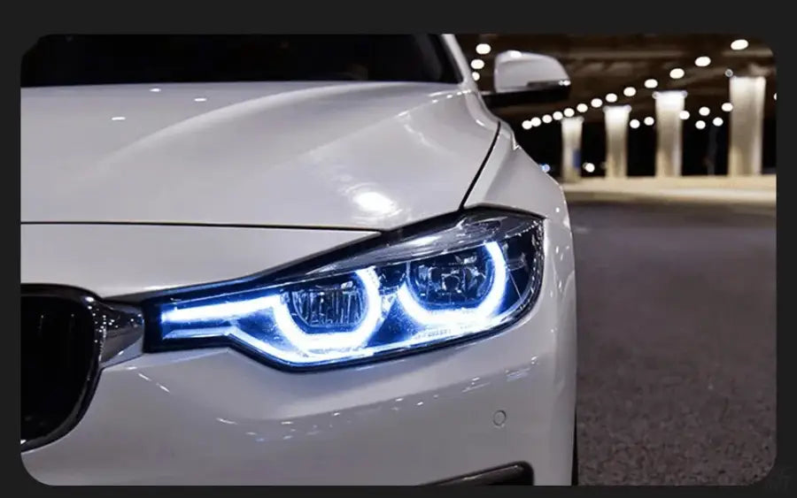 Lampy przednie do stylizacji samochodu dla BMW F30 F35 2013 - 2015 Reflektory LED DRL Oczko anielskie - Multigenus
