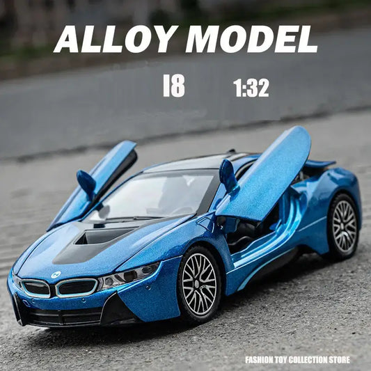 BMW i8 1:32 – Metalowy Model Samochodu z Dźwiękiem i Światłem