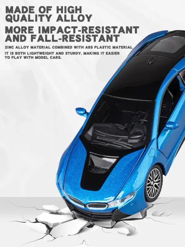 BMW i8 1:32 – Metalowy Model Samochodu z Dźwiękiem i Światłem