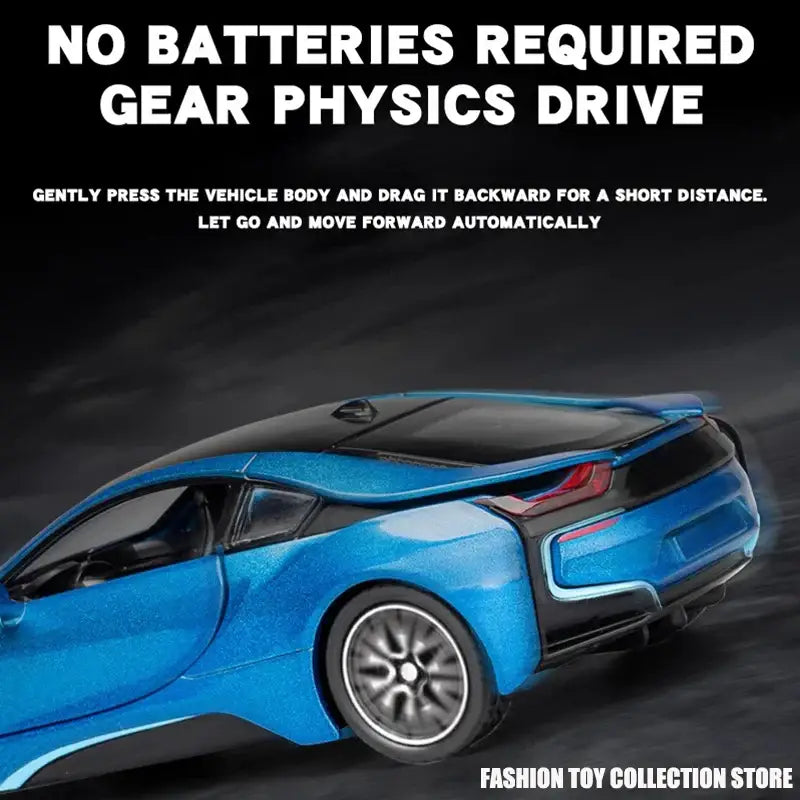 BMW i8 1:32 – Metalowy Model Samochodu z Dźwiękiem i Światłem
