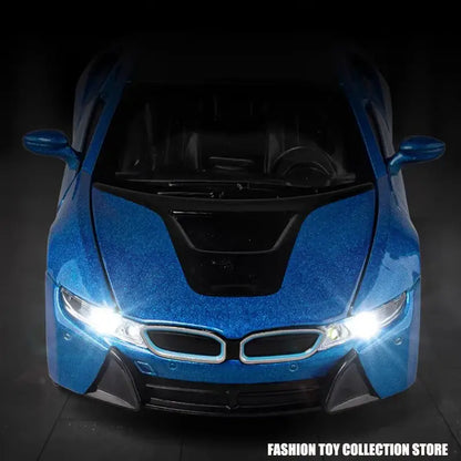 BMW i8 1:32 – Metalowy Model Samochodu z Dźwiękiem i Światłem