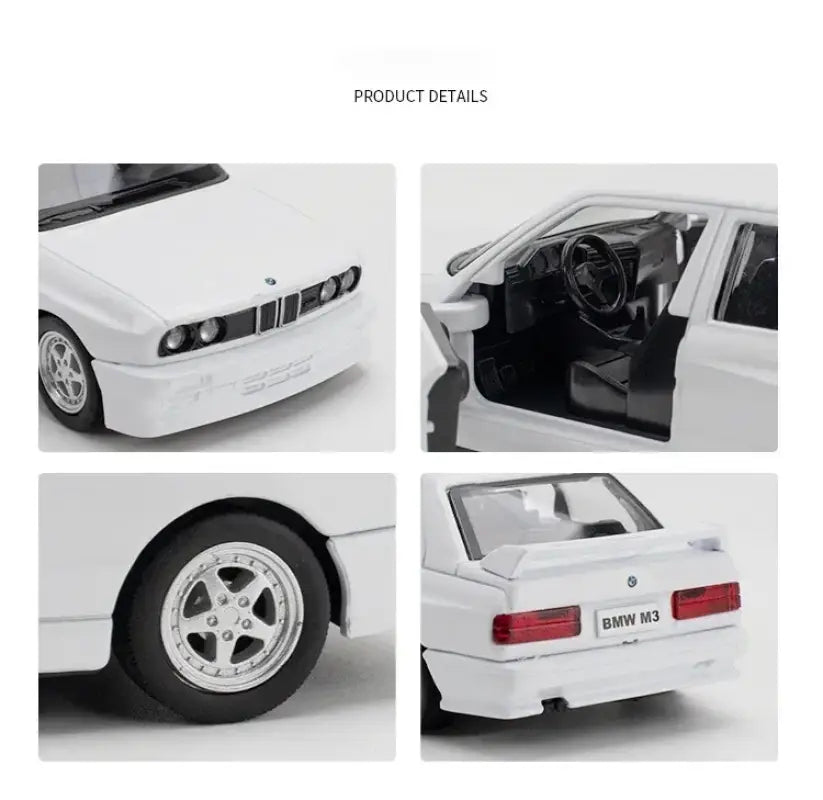 BMW M3 E30 1987 Porsche 911 Turbo Audi Quattro 1:36 Metalowy Model Samochodu Die-Cast dla Dzieci