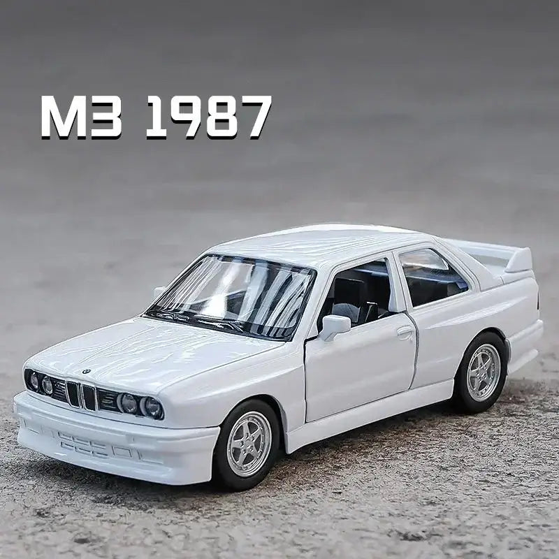 BMW M3 E30 1987 Porsche 911 Turbo Audi Quattro 1:36 Metalowy Model Samochodu Die-Cast dla Dzieci - Biały