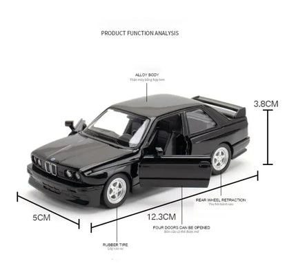 BMW M3 E30 1987 Porsche 911 Turbo Audi Quattro 1:36 Metalowy Model Samochodu Die-Cast dla Dzieci