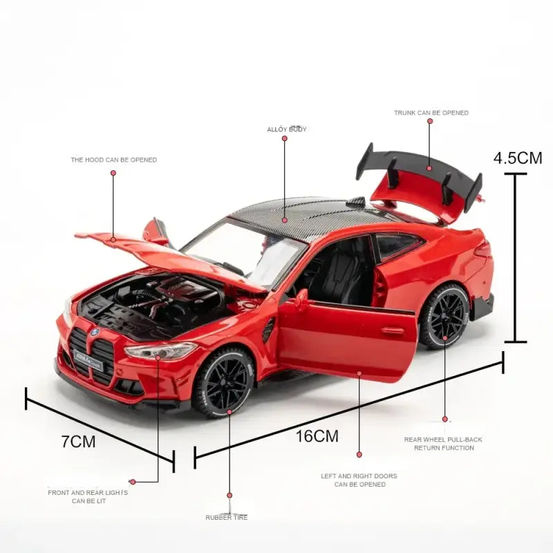 BMW M4 1:32 – Metalowy Model Sportowego Samochodu z Efektami Dźwiękowymi i Świetlnymi