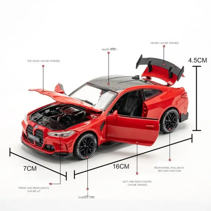 BMW M4 1:32 – Metalowy Model Sportowego Samochodu z Efektami Dźwiękowymi i Świetlnymi