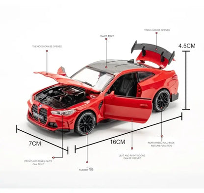 BMW M4 1:32 – Metalowy Model Sportowego Samochodu z Efektami Dźwiękowymi i Świetlnymi