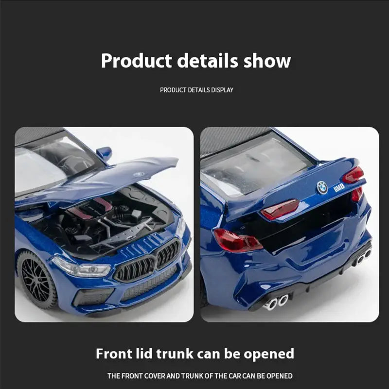 BMW M8 1:32 – Metalowy Model Samochodu z Dźwiękiem i Światłem
