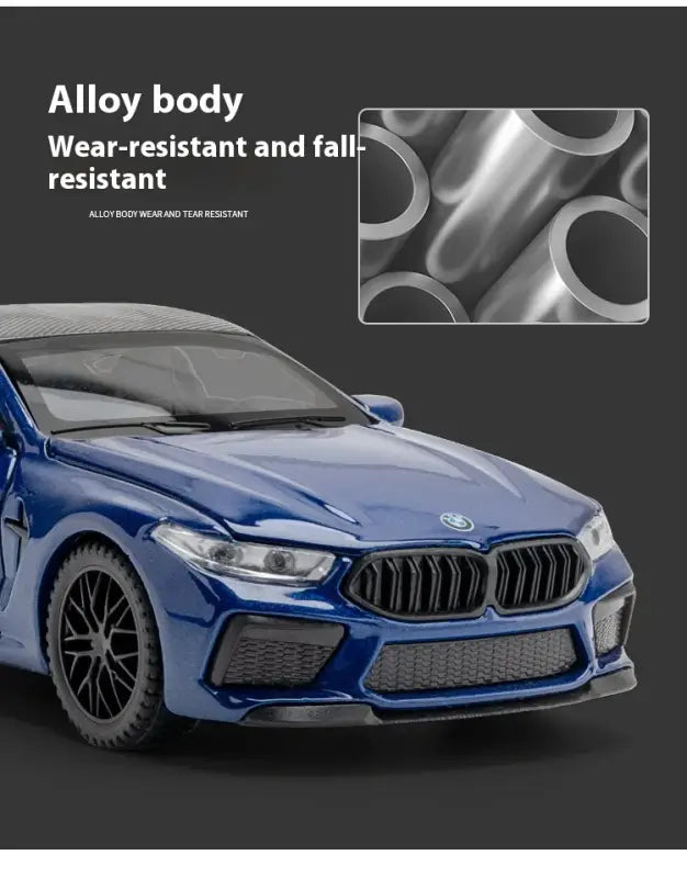 BMW M8 1:32 – Metalowy Model Samochodu z Dźwiękiem i Światłem
