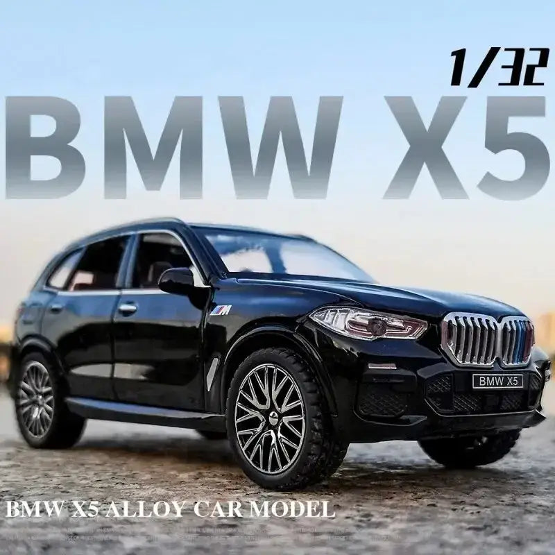 BMW X5 1:32 – Metalowy Model SUV z Efektami Dźwiękowymi i Świetlnymi - Czarny bez pudełka