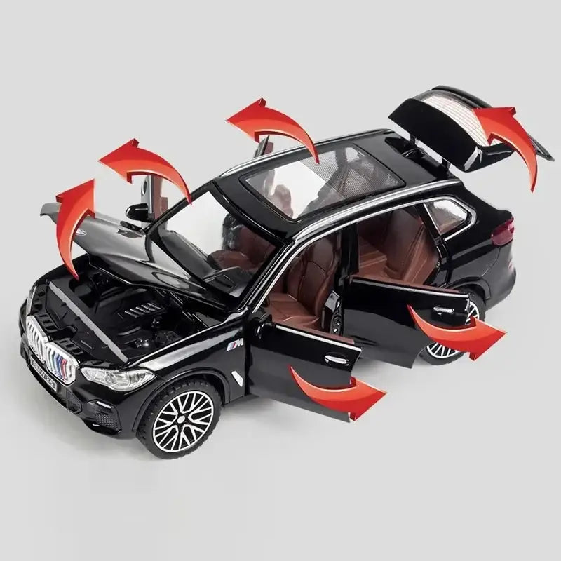 BMW X5 1:32 – Metalowy Model SUV z Efektami Dźwiękowymi i Świetlnymi - Czarny bez pudełka