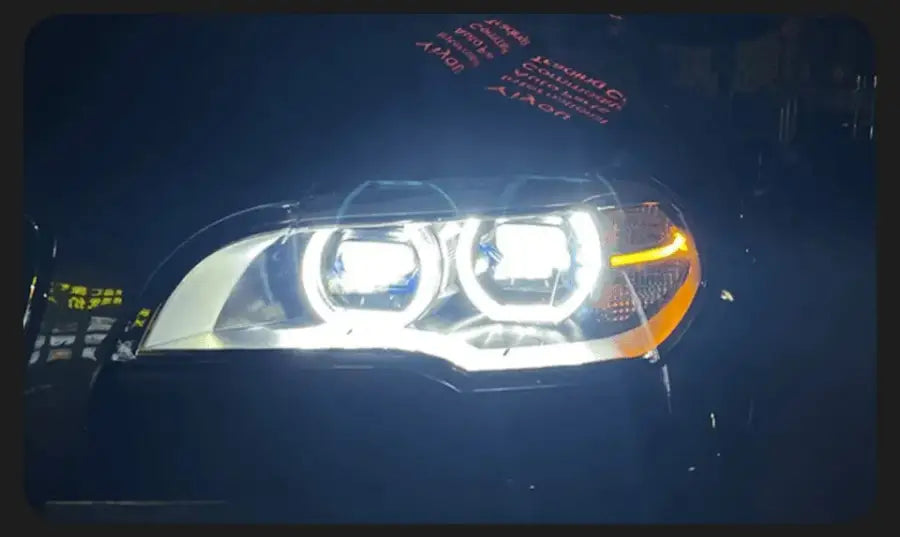 Lampy Przednie do BMW X5 E70 LED w Stylu Laserowym z DRL, Sygnałem i Lampą HID (2007-2013) - Multigenus