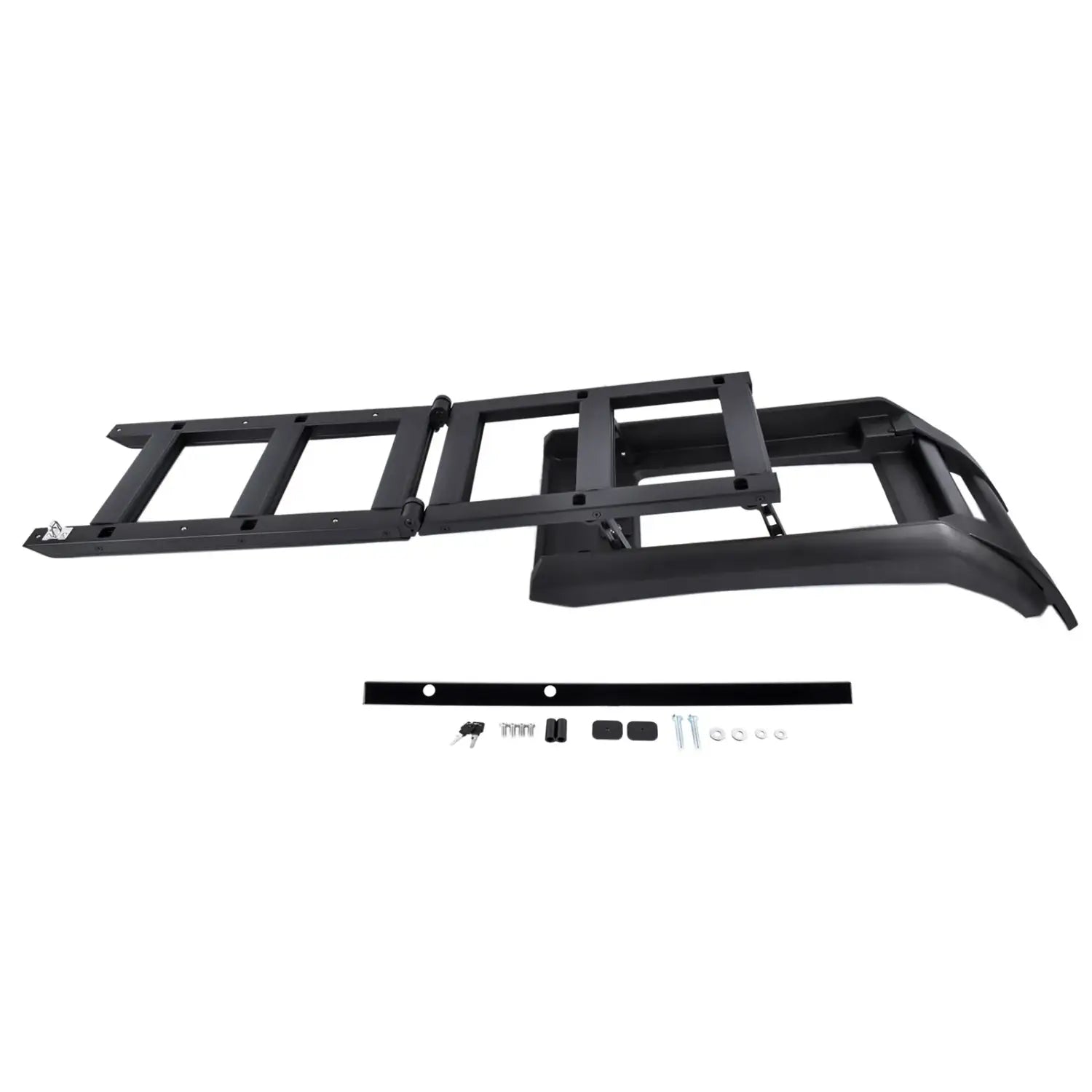 Czarna metalowa składana boczna drabina dachowa do land rover defender 90 110 l663 2020 2024