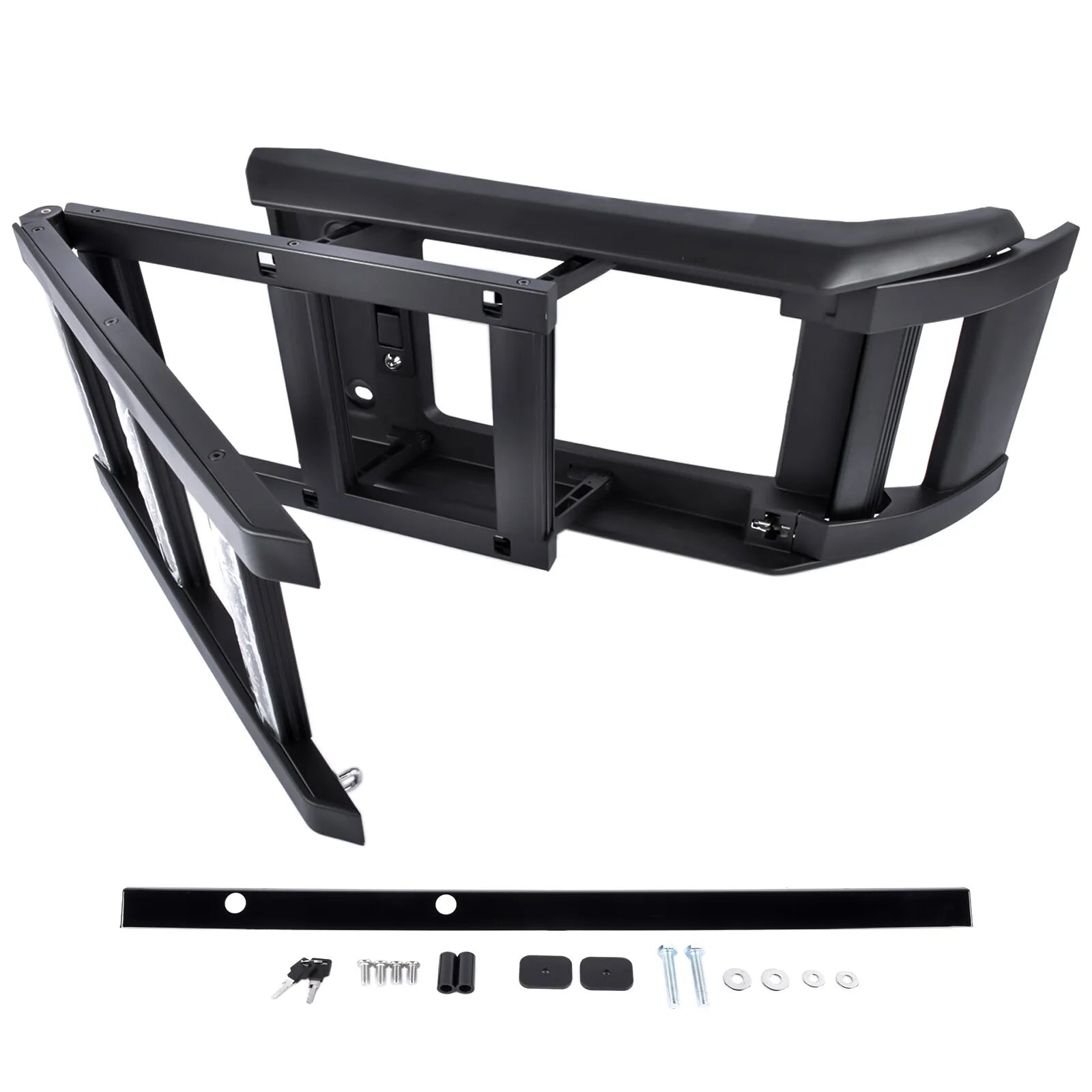 Czarna metalowa boczna drabina dachowa z led do land rover defender 90 110 l663 2020 2024 z kompletem montażowym