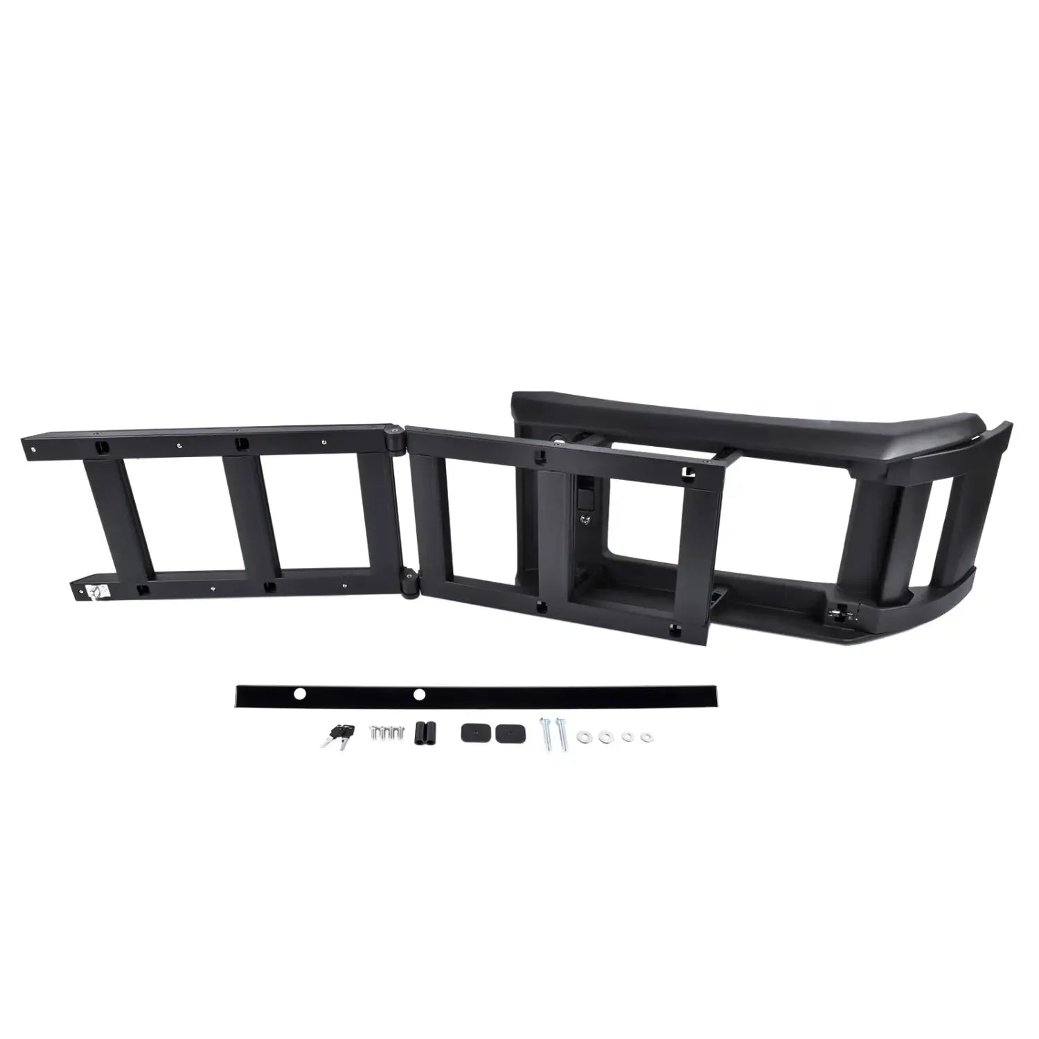 Czarna metalowa boczna drabina dachowa land rover defender 90 110 l663 2020 2024 z solidnym montażem